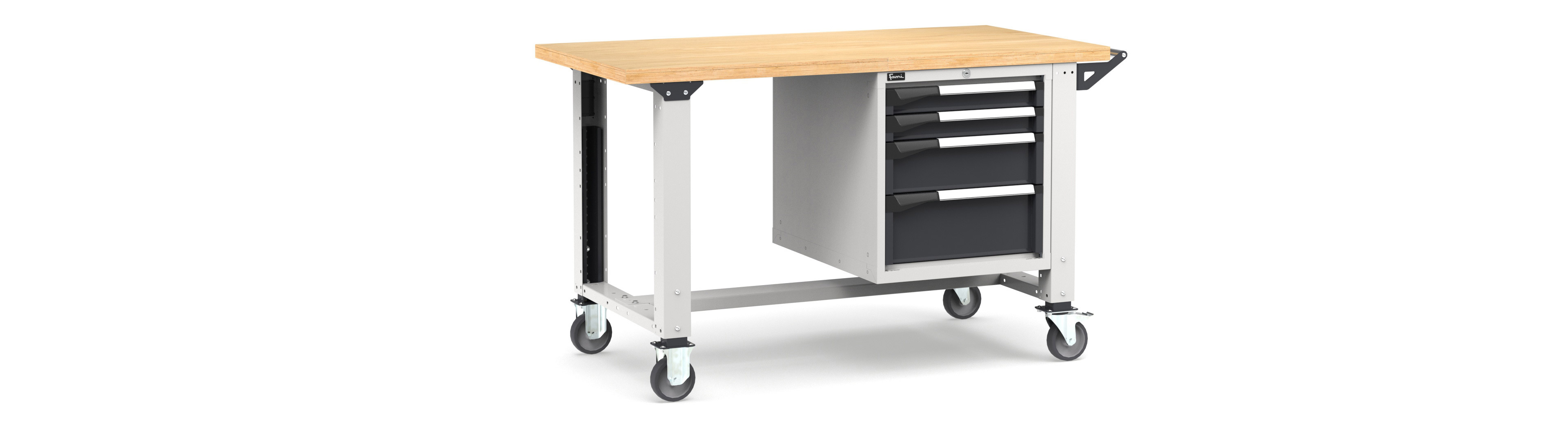  - Mobiele werkbank hoogteverstelbaar afm. 1500x750x921/1271mmH MASTERMR1521/22