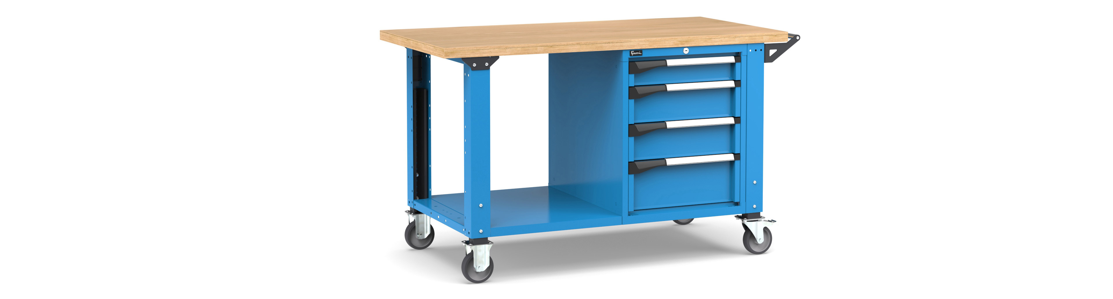 Mobiele werkbank hoogteverstelbaar afm. 1500x750x921/1271mmH MASTERMR1527/28 1