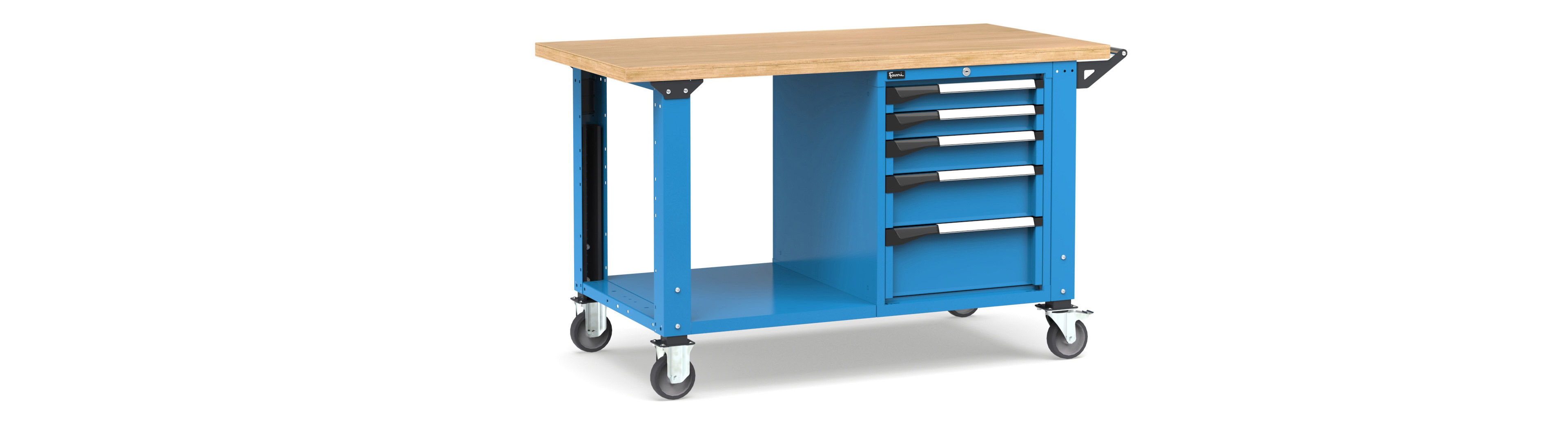 Mobiele werkbank hoogteverstelbaar afm. 1500x750x921/1271mmH MASTERMR1533/34 2