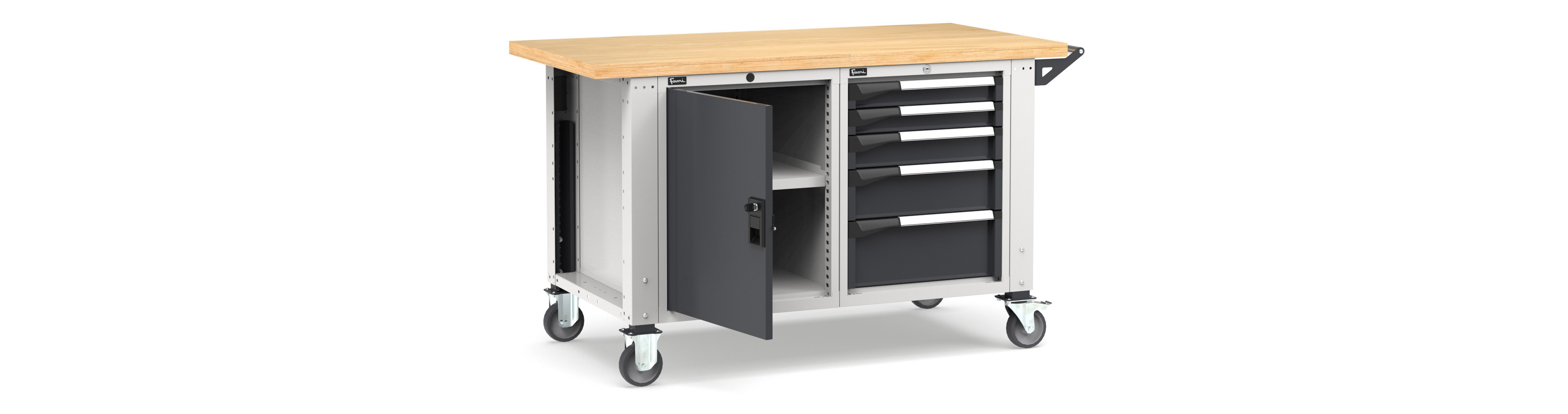  - Mobiele werkbank hoogteverstelbaar afm. 1500x750x921/1271mmH MASTERMR1551/52