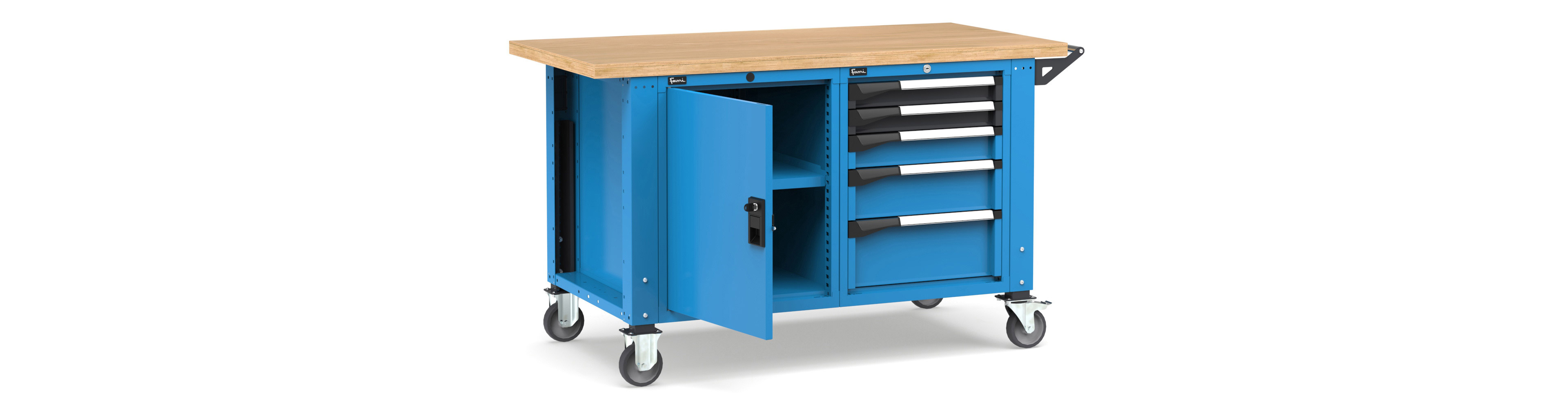 Mobiele werkbank hoogteverstelbaar afm. 1500x750x921/1271mmH MASTERMR1551/52 2