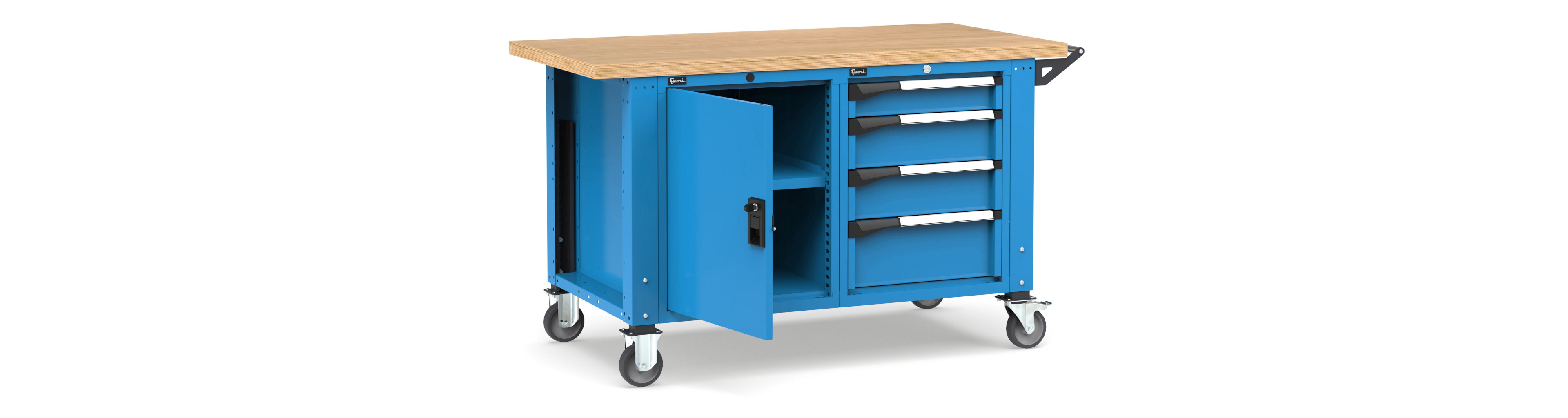 Mobiele werkbank hoogteverstelbaar afm. 1500x750x921/1271mmH MASTERMR1567/68 1