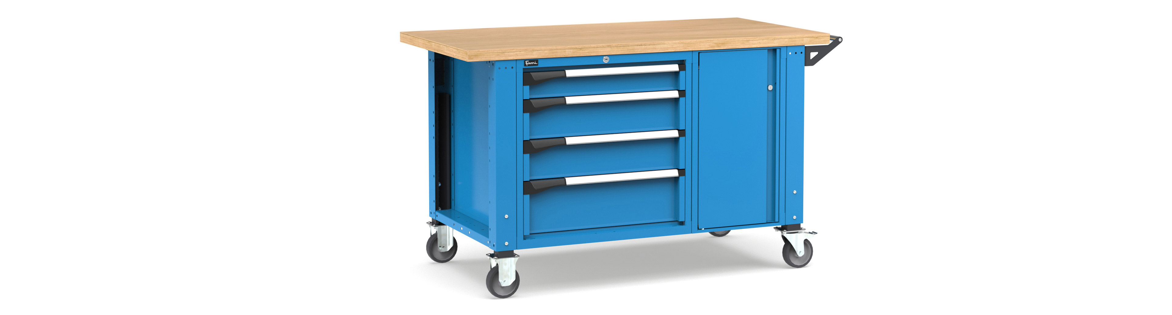 Mobiele werkbank hoogteverstelbaar afm. 1500x750x921/1271mmH MASTERMR1569/70 2