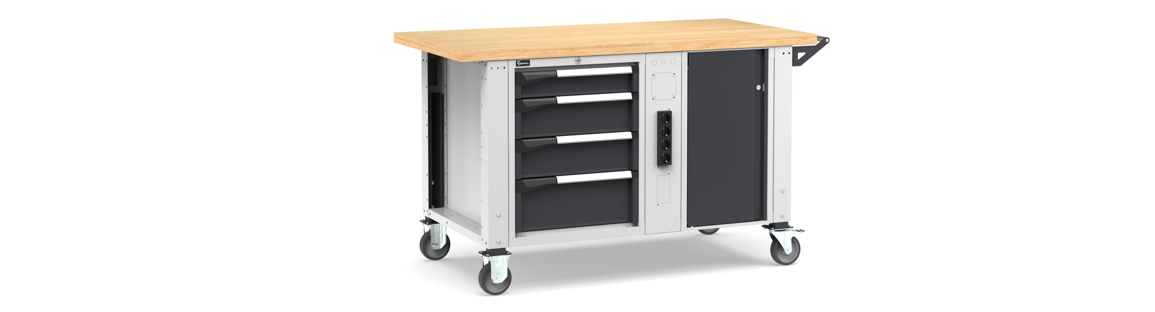 Mobiele werkbank hoogteverstelbaar afm. 1500x750x921/1271mmH MASTERMR1571/72 1