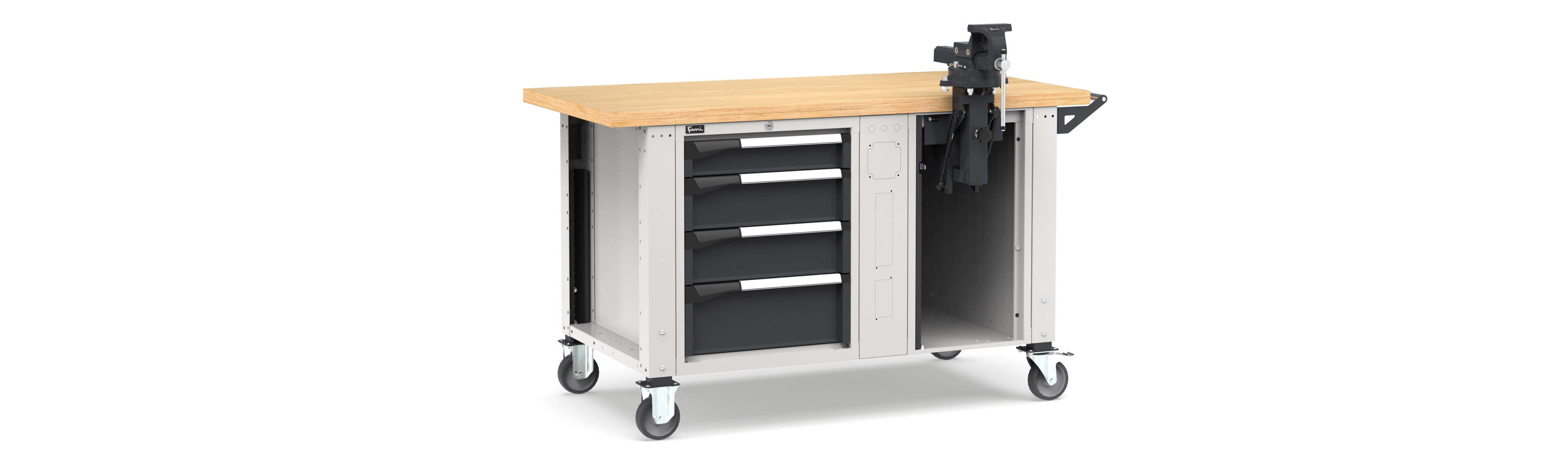  - Mobiele werkbank hoogteverstelbaar afm. 1500x750x921/1271mmH MASTERMR1571/72