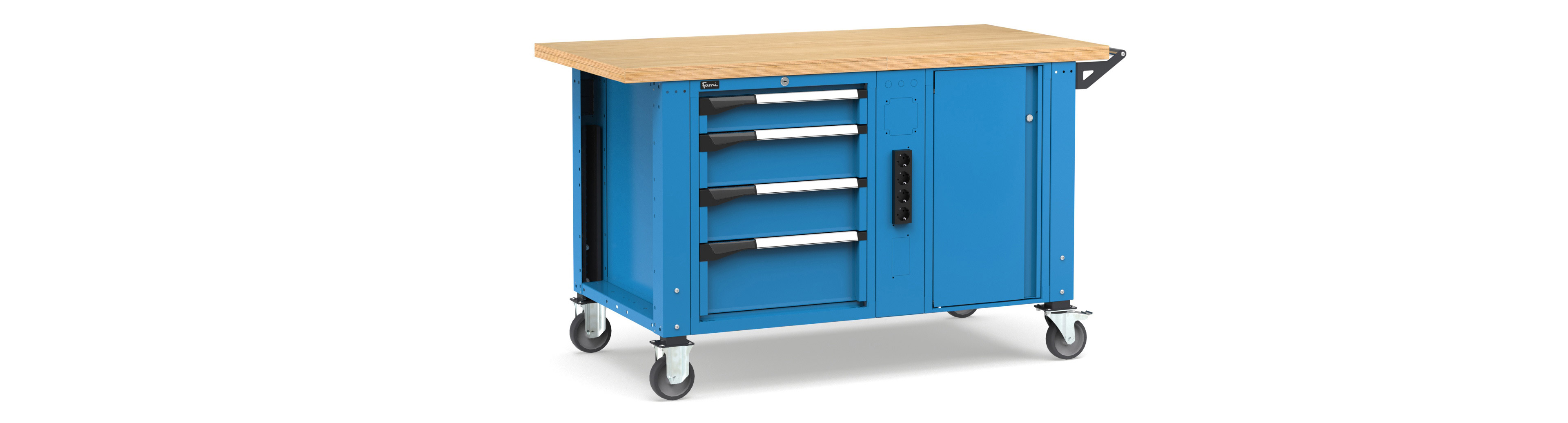 Mobiele werkbank hoogteverstelbaar afm. 1500x750x921/1271mmH MASTERMR1571/72 2