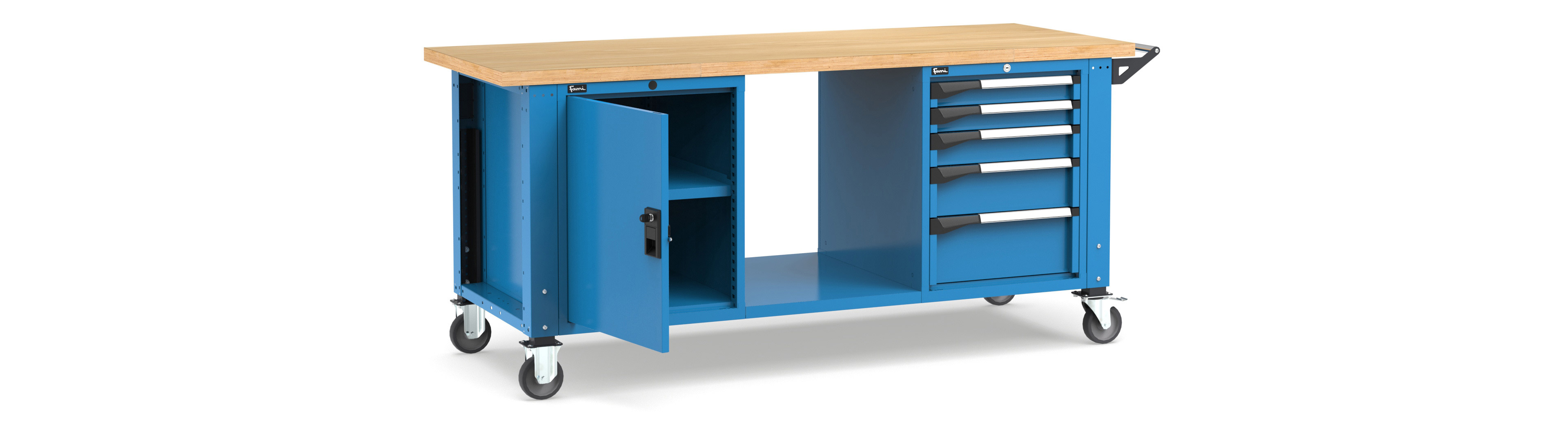Mobiele werkbank hoogteverstelbaar afm. 2000x750x921/1271mmH MASTERMR2051/52 1