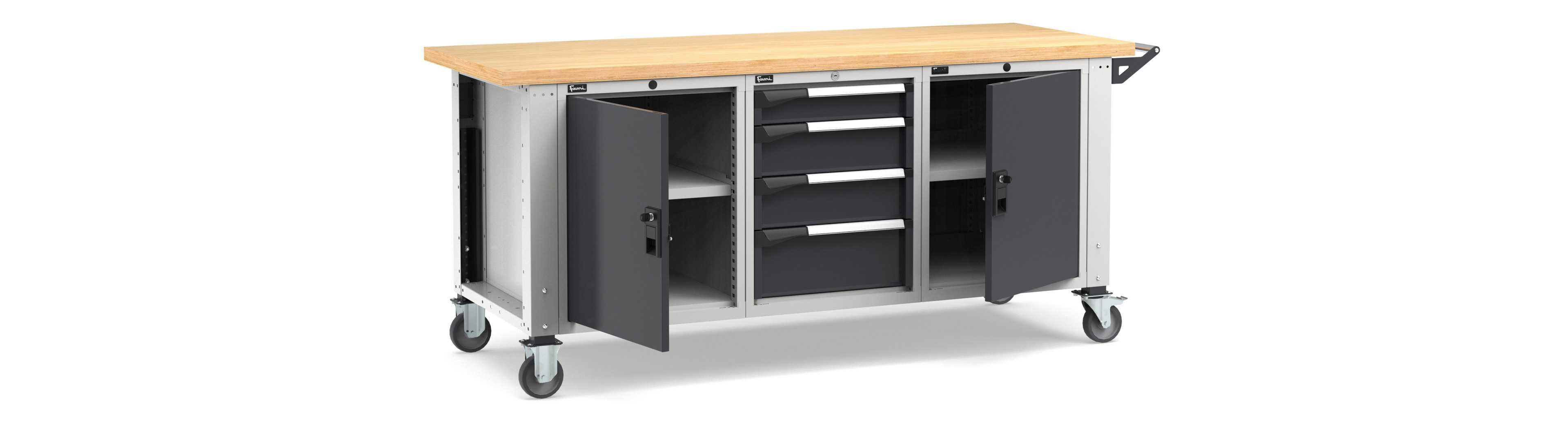 - Mobiele werkbank hoogteverstelbaar afm. 2000x750x921/1271mmH MASTERMR2067/68