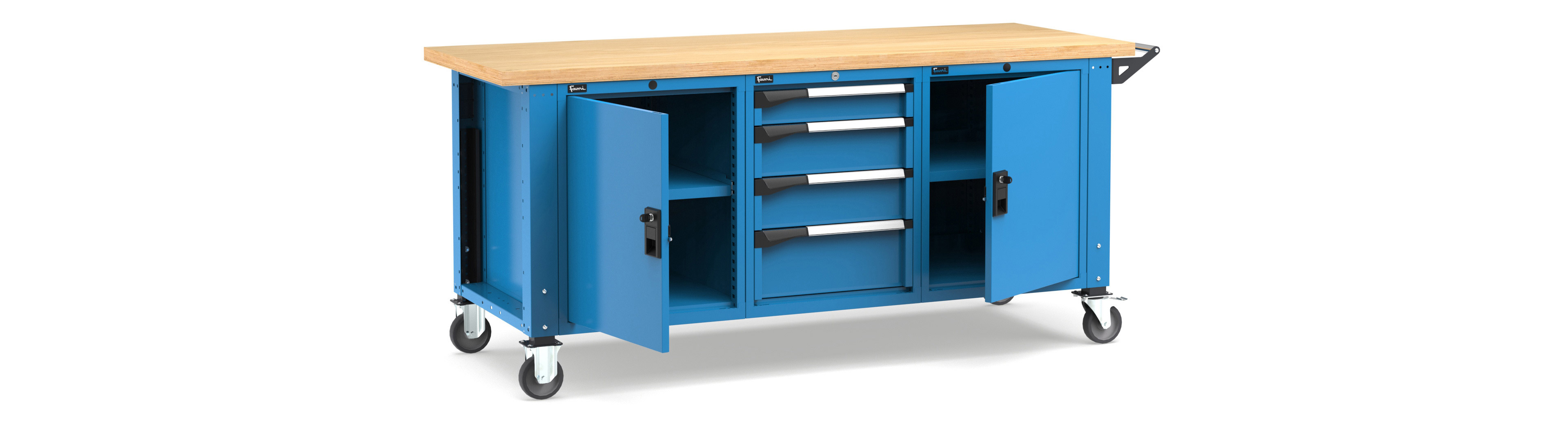 Mobiele werkbank hoogteverstelbaar afm. 2000x750x921/1271mmH MASTERMR2067/68 1