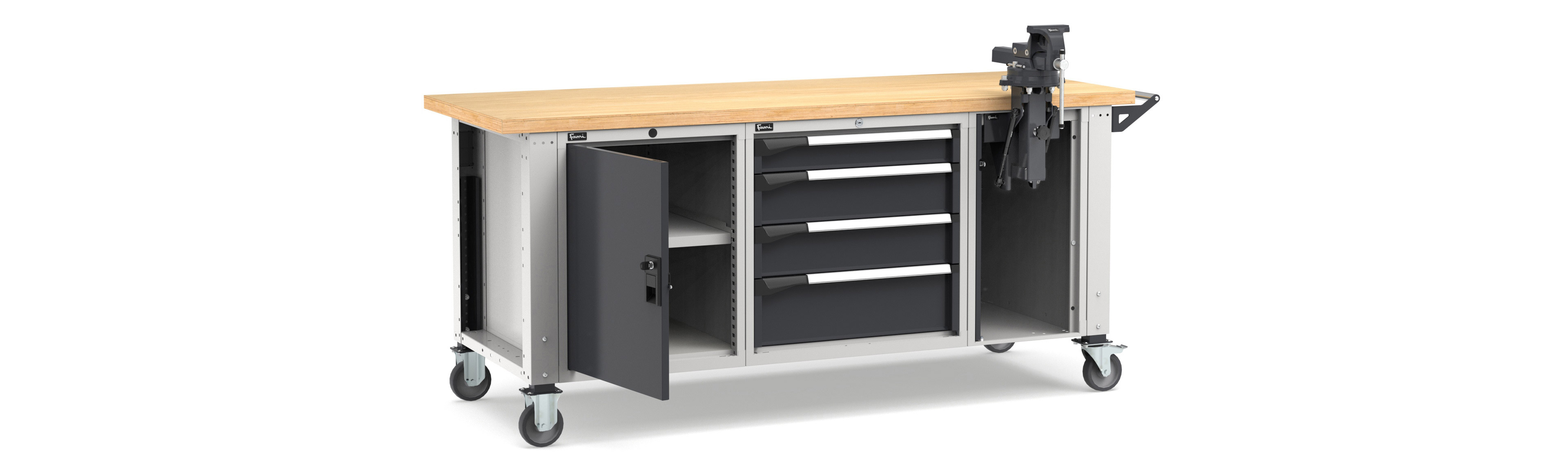  - Mobiele werkbank hoogteverstelbaar afm. 2000x750x921/1271mmH MASTERMR2069/70