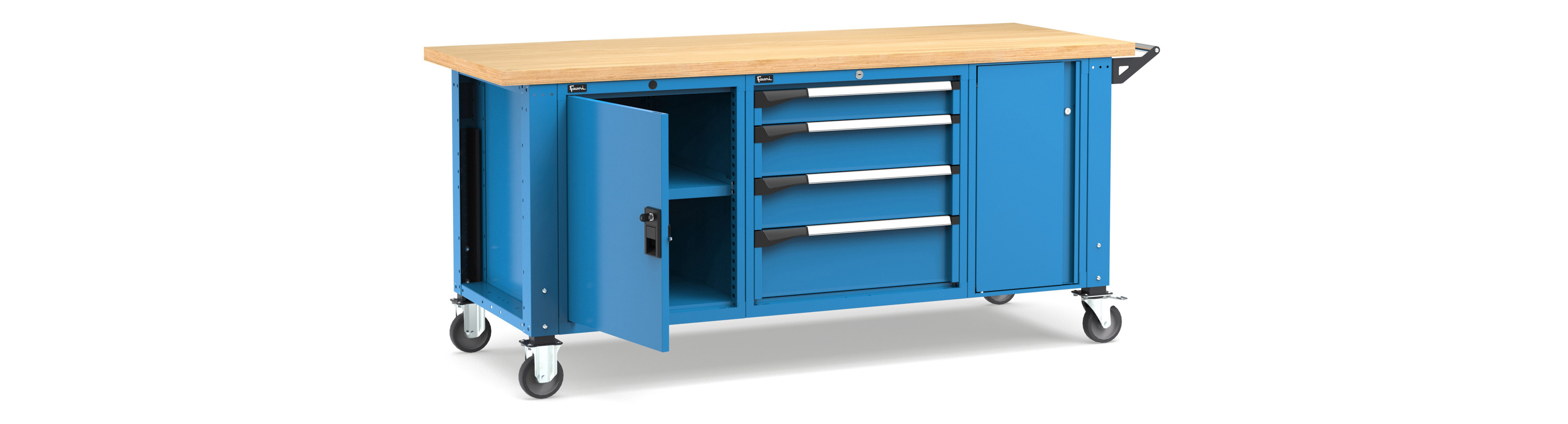 Mobiele werkbank hoogteverstelbaar afm. 2000x750x921/1271mmH MASTERMR2069/70 1