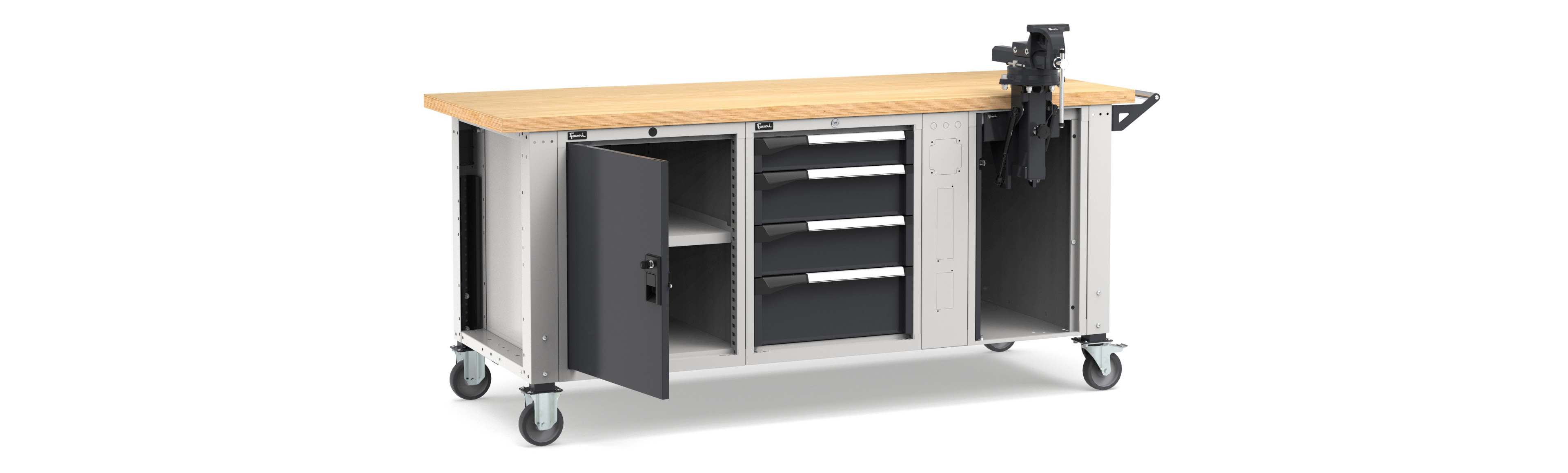  - Mobiele werkbank hoogteverstelbaar afm. 2000x750x921/1271mmH MASTERMR2071/72