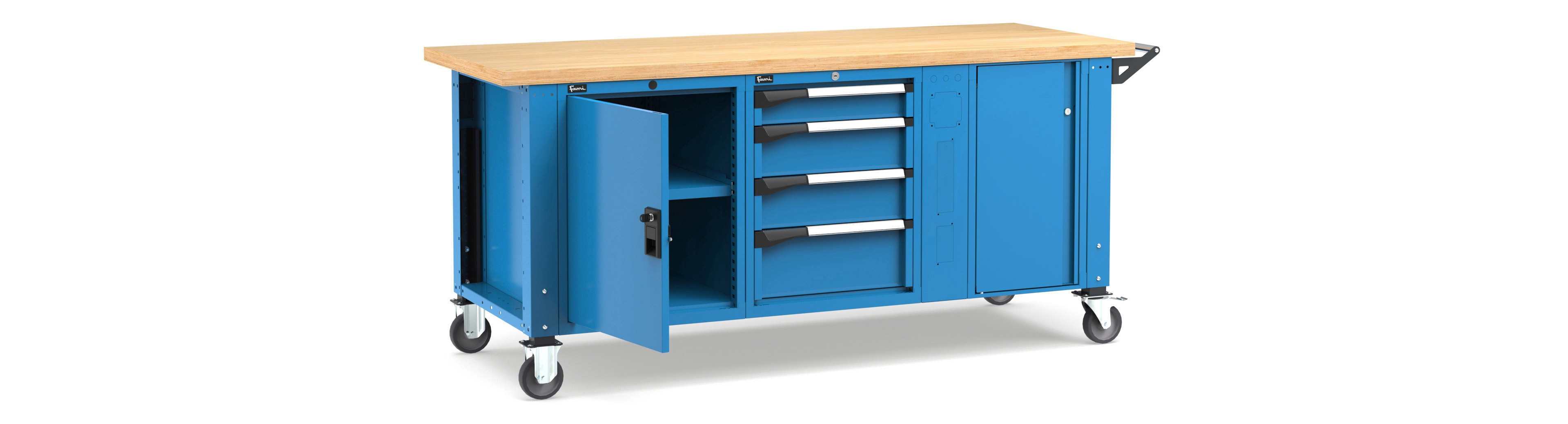 Mobiele werkbank hoogteverstelbaar afm. 2000x750x921/1271mmH MASTERMR2071/72 1